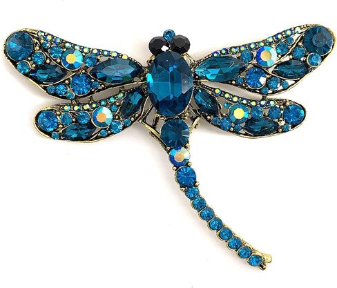 SELOVO Dragonfly Big Large 3in بيان الحيوان بروش دبوس العتيقة لهجة الذهب in Saudi Arabia