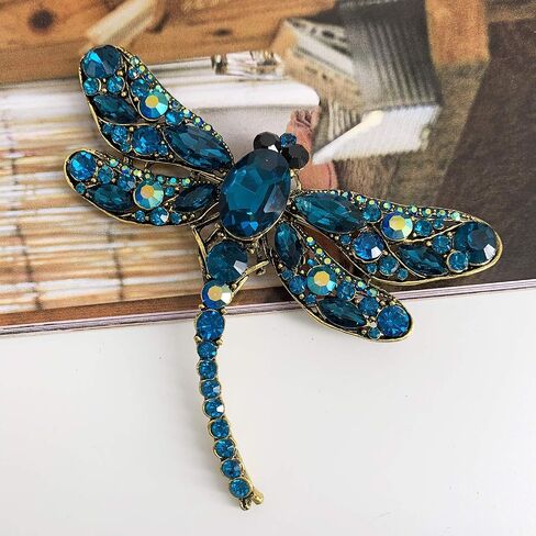 SELOVO Dragonfly Big Large 3in بيان الحيوان بروش دبوس العتيقة لهجة الذهب in Saudi Arabia