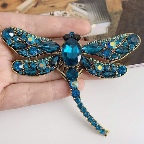 SELOVO Dragonfly Big Large 3in بيان الحيوان بروش دبوس العتيقة لهجة الذهب in Saudi Arabia