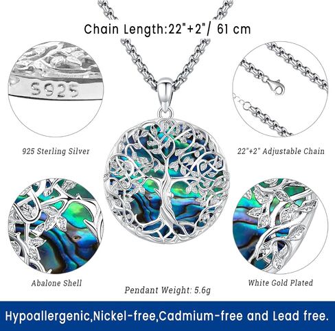 Eusense Tree of Life Necklace for Women Mens Tree of Life Pendant Sterling Silver 925 Tree of Life Jewelry Gifts in Saudi Arabia