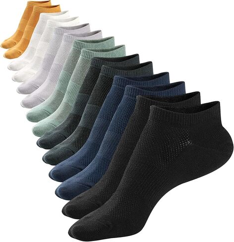 Mottee&Zconia Women/Mens Crew Socks Retro Style Cotton Quarter Athletic Basic Socks in Kuwait
