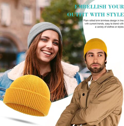 ساتينيور قبعة صغيرة بتصميم جمجمة للرجال من فيشرمان مكونة من 4 قطع، قبعة محبوكة للرجال والنساء، قبعة شتوية دافئة بحافة قابلة للطي، قبعة اكريليك، قبعة محبوكة للرجال والنساء in Saudi Arabia