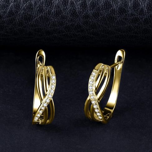 JewelryPalace أقراط دائرية مكعبة الزركونيا الكريول للنساء، عقدة الحب 925 من الفضة الإسترلينية عيار 14 قيراط أقراط هاجي مطلية بالذهب الأبيض والأصفر الوردي للفتيات، مجموعات مجوهرات ألماس مقلدة in Kuwait