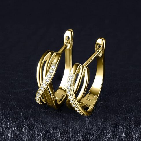 JewelryPalace أقراط دائرية مكعبة الزركونيا الكريول للنساء، عقدة الحب 925 من الفضة الإسترلينية عيار 14 قيراط أقراط هاجي مطلية بالذهب الأبيض والأصفر الوردي للفتيات، مجموعات مجوهرات ألماس مقلدة in Kuwait