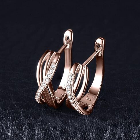JewelryPalace أقراط دائرية مكعبة الزركونيا الكريول للنساء، عقدة الحب 925 من الفضة الإسترلينية عيار 14 قيراط أقراط هاجي مطلية بالذهب الأبيض والأصفر الوردي للفتيات، مجموعات مجوهرات ألماس مقلدة in Kuwait