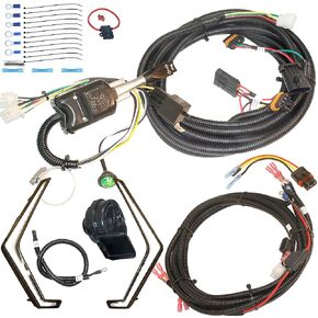MCSADVENTURES Plug and Play Street Legal Turn Signal and Horn Kit with Fang Lights Black Lever Column Switch for Polaris RZR XP4 1000, XP Turbo, Turbo S, Trail