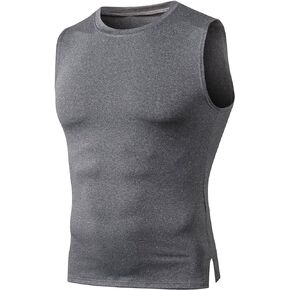 Men's Sport Compression Tank top Running Workout Sleeveless Shirts Athletic Cool Dry Base Layer Undershirts