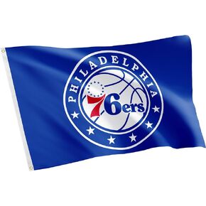 Philadelphia 76ers Flag NBA 100% Polyester Indoor Outdoor 3x5 feet National Basketball Association Team Flags (Flag #2)