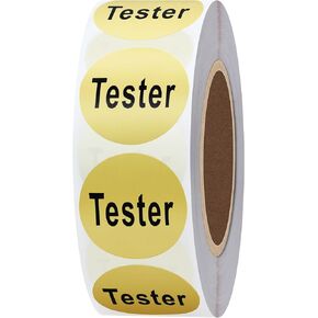 Hybsk Clear Cosmetic Tester Labels 20mm Round Total 500 Per Roll (Silver)