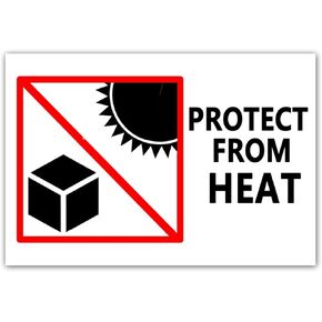 Top label Protect from Heat Caution Labels,Shipping Warning Stickers for Package Boxes,2x3 Inch 300 Pcs Per Roll