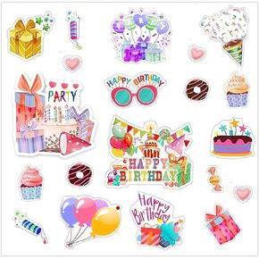 Birthday Thick Gel Clings,Thick Gel Clings Birthday Window Gel Clings Decals Stickers for Birthday Party Supplies School Home Wall Blackboard Decorations (20 Pcs)
