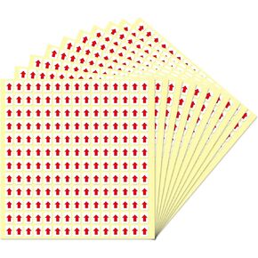 Red Small Arrow Stickers 0.35 × 0.5 Inch Sticker - Removable Waterproof Self-Adhesive Labels for Marking 1800 PCS
