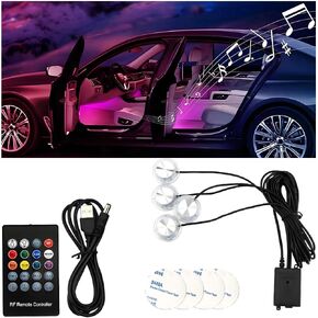 5 in 1 Car Interior LED Light, Super Bright Self-Adhesive Automotive Ambient Neon Light Kit with USB Port for Men Women, Vehicle Interior Decor Universal for Car, Garden, Home, Party
