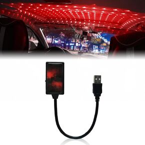 Portable Car Roof Star Night Light, Adjustable USB Flexible Interior Lamp, Auto Rotation Breathing and Sound Activated LED Romantic Projector for Cars, Bedrooms, Parties, etc (Blue)