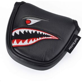 1PC Golf Club Shark Mallet Putter Head Cover Magnetic Closure Funny Cartoon Animals Synthetic Leather Putters Headcover for Male/Female Golfers