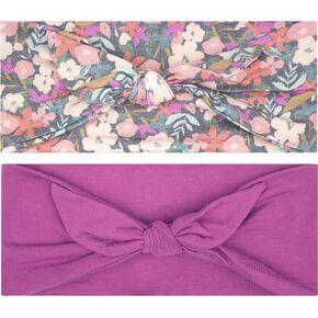 Maven Thread Women's No-Slip Sweat-Wicking Bow Headbands for Exercise and Yoga, 2-Pack, Luna