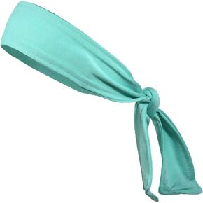 Headbands Tie on Headband for Women Men Running Athletic Hair Head Band Elastic Sports Sweat Basketball Sweatband Stetchy Yoga Workout Sweatbands Adjustable Non-Slip Moisture Wicking (Seafoam)