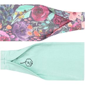Maven Thread Floral، عصابات رأس للتمرين للنساء، عصابات رأس واسعة للنساء، عصابة رأس للجري الرياضي للتمرين، عصابة رأس رياضية للتمارين الرياضية واليوجا 4 بوصات سميكة غير قابلة للانزلاق للنساء 2pack in Kuwait