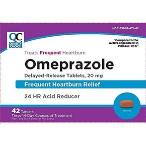 Quality Choice Omeprazole Delayed-Release Tablets 20mg - 42 Ct,