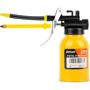 Oil Can Transparent High Pressure Oiler Lubrication Oil Can Bottle Oiling Gun with Rigid & Flex Spout Thumb Pump Tool Oiler (Black-500ml)-17 OZ.