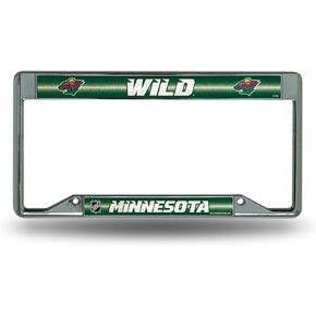 Rico Industries NHL Unisex-Adult Bling Chrome License Plate Frame with Glitter Accent