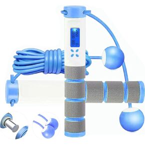 Jump Rope,Digital Weighted Jumping Rope with Counter for Fitness Exercise Training, Adjustable Cordless Speed Skipping Rope Workout for Adults,Women, Men,Kids