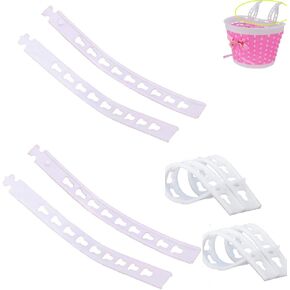 8 Pack Girl Bike Basket Mount Strap Replacement Plastic Adjustable Tie Belt for Kids Bicyle Front Handlebar Storage Baskets Installation Cycling Accessories Girls Boys