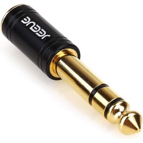 1/4" to 3.5mm Headphones Adapters, Upgrade 6.35mm(1/4") Male - 3.5mm Female Socket Stereo Pure Copper Jack Adaptor Bring You Professional Sound Black