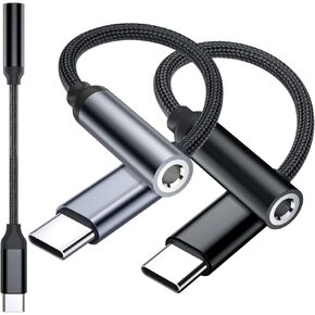 3-Pack USB C to 3.5mm Adapter for Samsung A54 A53 A55 S24 Ultra Galaxy S23 FE S22 S21 Type C Audio Dongle Earphone Jack Aux Cable USB C Headphone Adapter for iPhone 15 Pro iPad 10 Google Pixle 8 7 6a