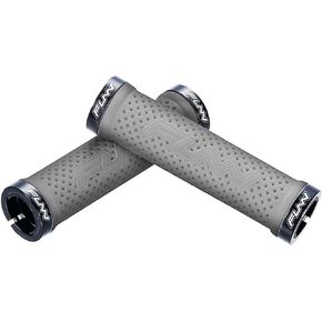 Funn Combat II Mountain Bike Handlebar Grips with Double Lock on Clamp, Comfortable and Durable Grips with 22 mm Inner Diameter, Waffle Patterned Bike Grips for MTB/BMX