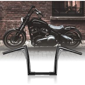 1-1/4" Fat Rise Ape Hangers Handlebar 10-Inch Z bar for Harley Sportster Dyna Softail 1995-Up Road King