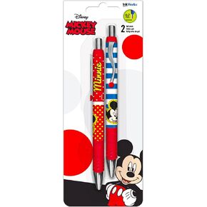 Disney Mickey and Minnie Mouse Ballpoint Pen Bundle -- Pack of 2 Deluxe Mickey and Minnie Pens | Disney School and Office Supplies
