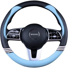 Cute Steering Wheel Cover D Shape for Girls Women Breathable Universal,Black