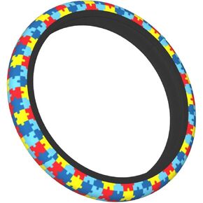 Autism Puzzle Steering Wheel Covers Non Slip Neoprene Steering Wheel Protector Cover Universal 15 Inch for Men Women in Kuwait