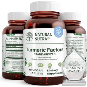 Natural Nutra Turmeric Curcumin with 95% Curcuminoids Extract Supplement with Rosemary for Brain Health, 350 mg, 60 Vegan Tablets