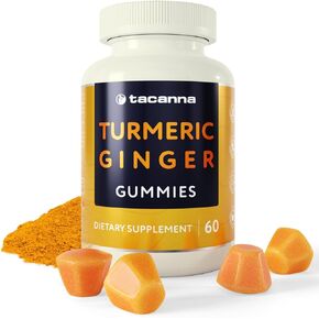 Turmeric and Ginger Gummies - 60 Count for Adults and Teens, Apricot Flavor, Immune Support, Non-GMO & Gluten Free Supplement
