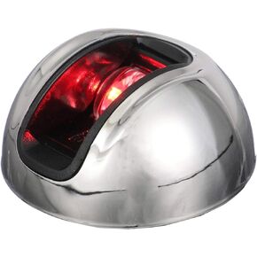 Attwood NV3012SSR-7 LightArmor 2-Mile Vertical Surface Mount Navigation Light, Red LED Lighting, Round Stainless Housing