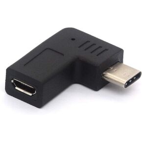 Right Angle Type C OTG Adapter, USB C Female to Micro USB Male OTG (On the Go) Adapter Charging Data Sync Converter for Camera, Power Bank, Galaxy S7,S7 Edge, LG G4, Nexus (Micro Male To TypeC Female)