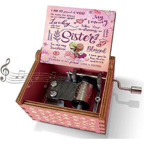 Music Box Gift for Mom by Daughter, You are My Sunshine Music Box, Wood Laser Engraving Vintage Music Box, Best Gift for Mother's Day, Birthday/Christmas (Daughter to mom)