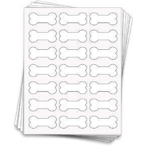 Printable Dog Bone Labels, 2.4" x 1.1" Inches, (Brown Kraft, 105 Labels)