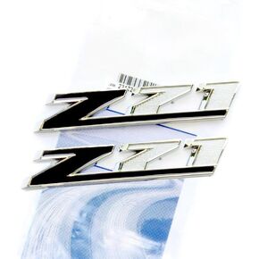 2pack OEM Z71 Emblem Badges 3D Compatible with Silverado 1500 2500Hd Sierra Tahoe Suburban (Chrome Red)