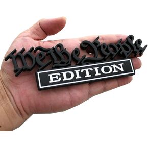 قطعة واحدة كلاسيكية من We The People Edition ثلاثية الأبعاد لشعارات السيارة الكاملة ملصقات تزيين مخصصة لتسليط الضوء على نفسك لسيارات الدفع الرباعي، CRV، الدراجات النارية، السيارة، الباب الخلفي لحاجز الشاحنة (أسود)