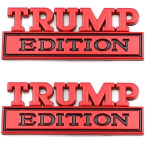 2 Pcs Let's Go Brandon Edition Emblem Car Side Rear Front Hood Trunk Door Badge 3D Decal Sticker Fit for Car Truck SUV (Let's Go Brandon, Black Red), CR-Edition