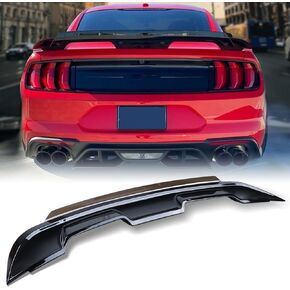 Glossy Black Spoiler Trunk Wing Spoiler Rear Wing for 2015-2020 Mustang S550 GT GT350 350R Wicker Bill Style