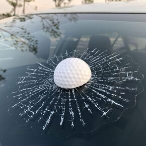 3D Prank Tricky Creative Glass Window Stickers Funny Auto Car Styling Ball Hits Car Body Window Sticker Self Adhesive Decal Accessories (White Golf) in Kuwait
