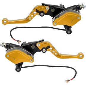 Motorcycle Brake Clutch Pump Lever 7/8" 22mm Dual Hydraulic Master Cylinder Reservoir CNC Left & Right Set Universal Replacement for Harley Honda Kawasaki Suzuki Yamaha (Black)
