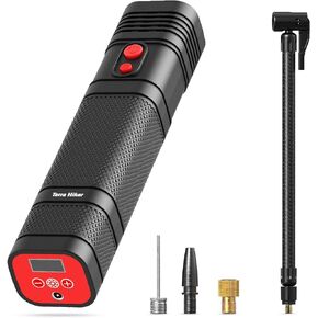 Terra Hiker 12 V Cordless Tire Inflator, Rechargeable Handheld Air Compressor, Portable Digital Tire Inflator, Mini Tire Pump with Pressure Gauge, for Cars, Motorcycle and Bicycles