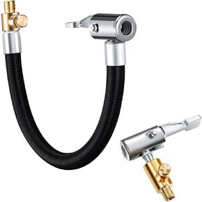 KEWAYO 60cm Car Tire Air Inflator Hose Adapter, with 1pc Portable Inflatable Pump Connector, Locking Air Chuck Quick Connect and Release, for Car Motorcycle Bike
