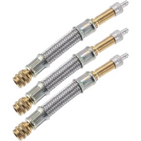 X AUTOHAUX 3pcs 103mm 4.06'' Tire Valve Stem Extension Inflator Extender Hose Universal Fit for Car Motorcycle Bicycle