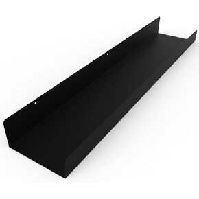 DIY CARTEL Made in USA Floating Metal Wall Shelf Picture Ledge - USA Manufactured Steel - Industrial Heavy Duty Modern Farmhouse Rustic Designed Shelf (24in Raw Steel)